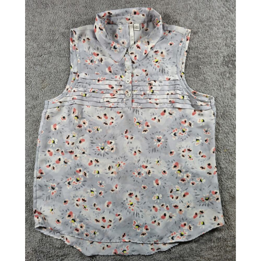 Lauren Conrad Women's Floral Sleeveless Blouse Size Medium Multicolor